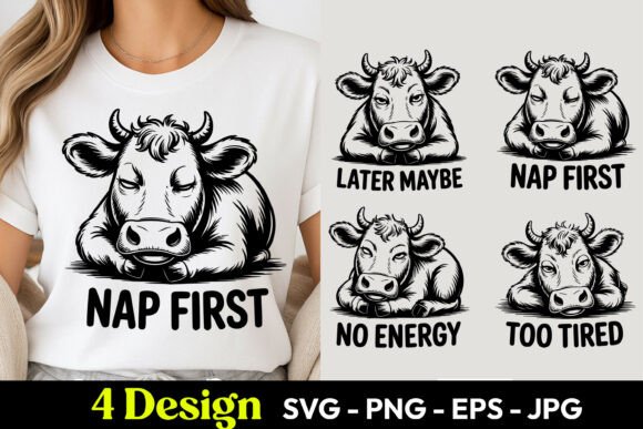 Cow Nap First Quote SVG PNG