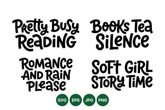 Cozy Reading Quote Svg Set