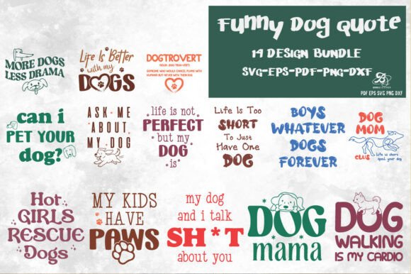 Dog Funny Quote Svg Bundle Design