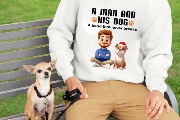 Man and Dog Bond Quote SVG PNG